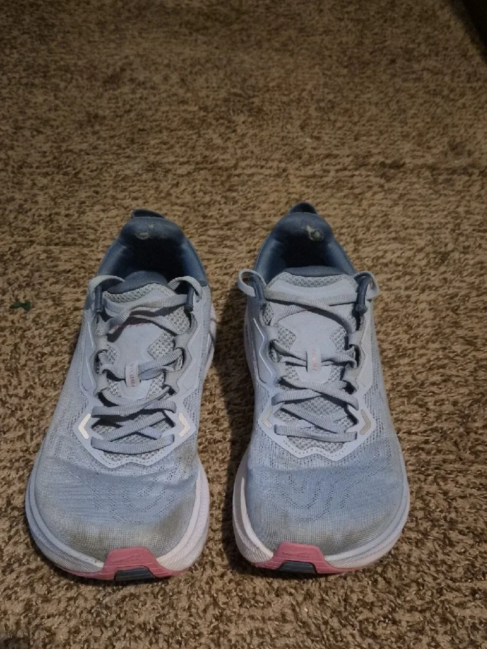 Altra FWD Via Women's Pale Blue Athletic Running Shoes with Pink Accent